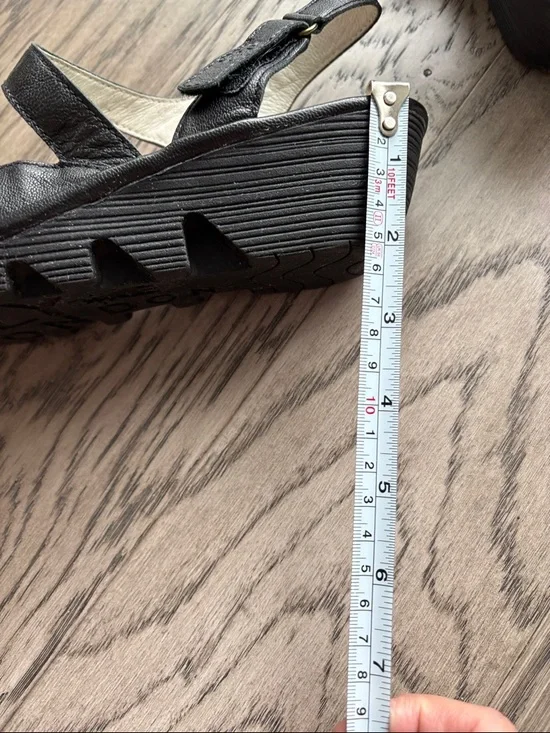 Fly London Black Leather Cross-Strap Slingback Mules - Picture 9 of 9